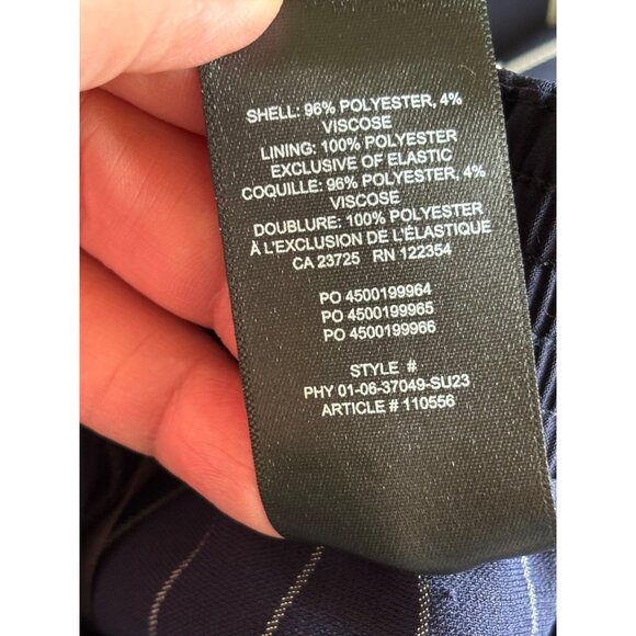 Babaton Womens Navy Striped Elastic Waist Wide-Leg Pants Size L - Picture 5 of 13